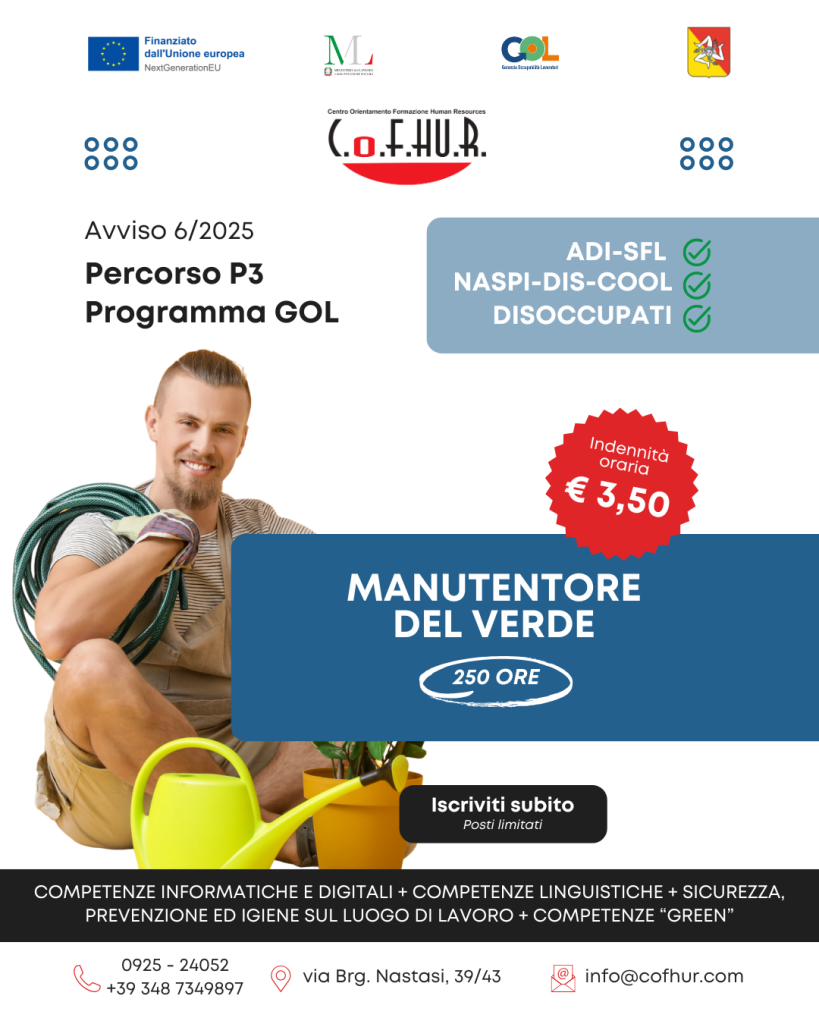 MANUTENTORE DEL VERDE (250 ore)